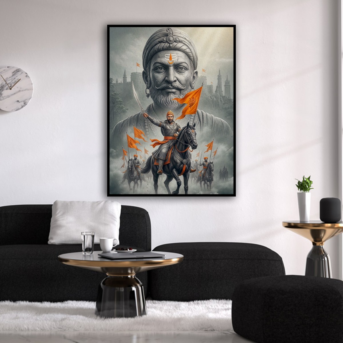Majestic Chhatrapati Shivaji Maharaj Epic Battlefield Canvas Art